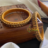 Kada Kundan Bangle-Half Moon Golden-G3669